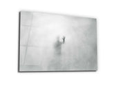・"Enigmatic Man Behind Glass"・Glass Wall Art